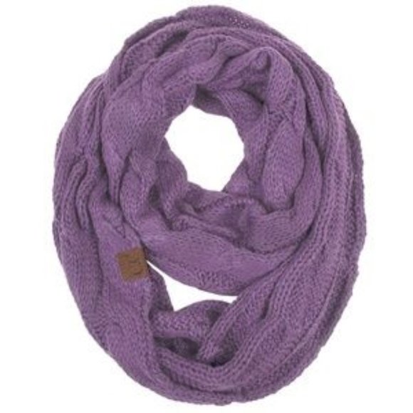 C.C 3pc Knit Warm Pom Beanie Gloves Scarves Set